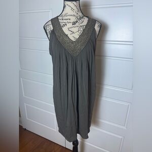 ALICE + OLIVIA silk chiffon sequin bib racerback tank top tunic Earth Color NWT